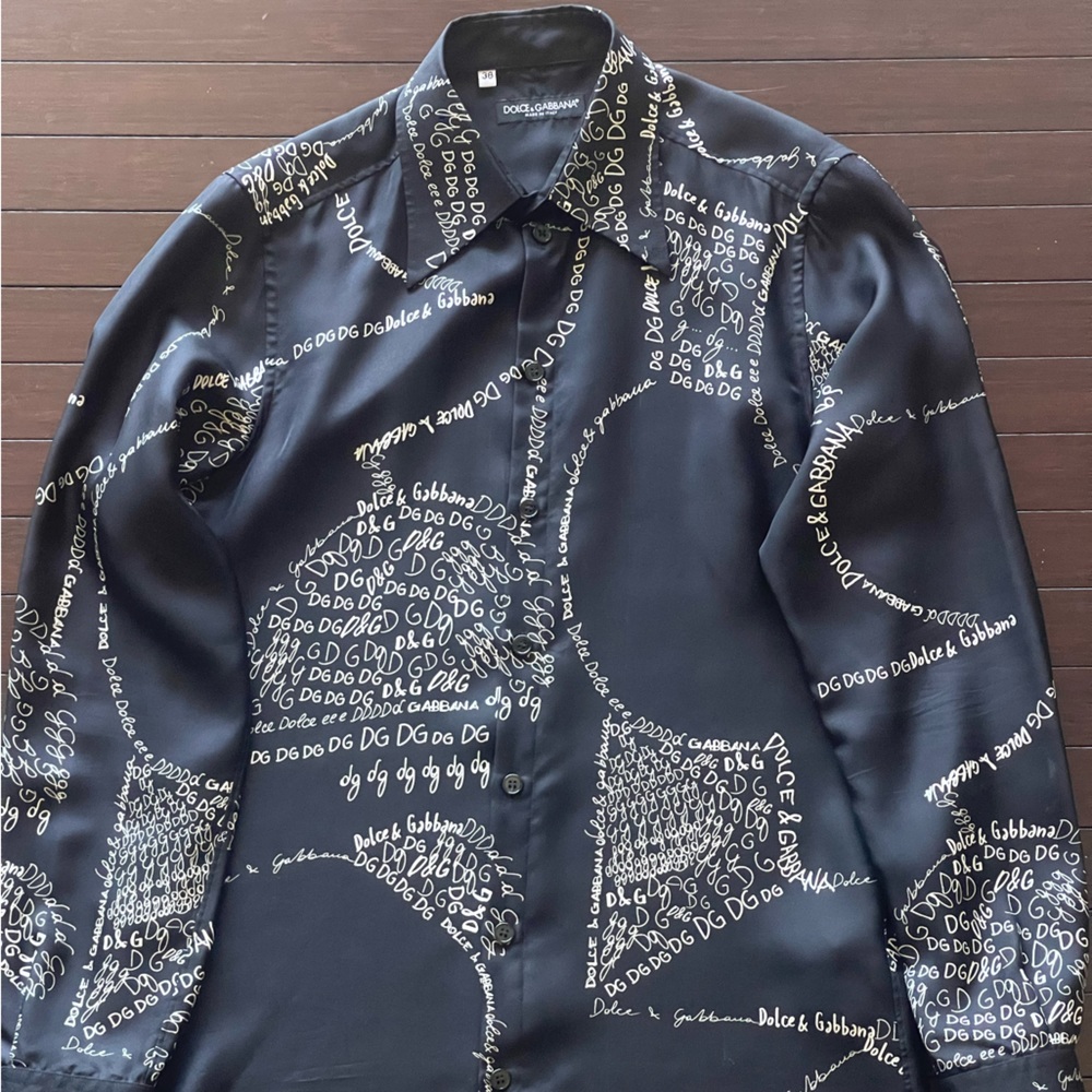 Authentic Mens Dolce & Gabbana Silk Slim-Fit Shirt Size IT (38)